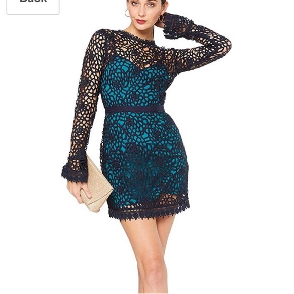 La Maison Talulah Dresses | Talulah Roseate Lace Overlay Mini Dress | Color: Blue | Size: S | Pm-83466014'S Closet
